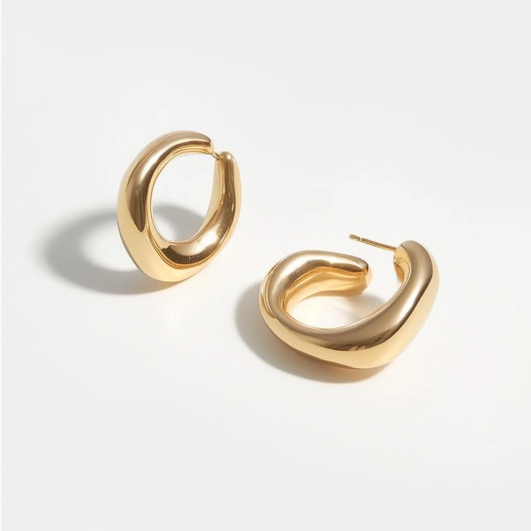 Gold U-Shaped Earrings